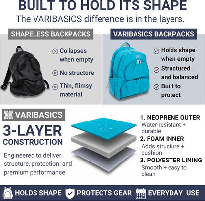 2 Piece Laptop Backpack and Crossbody Bag and Lunch Cooler for Women, Black | Full size 18 inch neoprene work backpack, structured lunch compartment, fits 17 inch laptop, carry on personal item