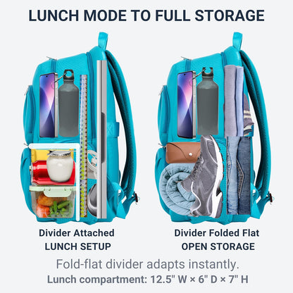 2 Piece Laptop Backpack and Crossbody Bag and Lunch Cooler for Women, Black | Full size 18 inch neoprene work backpack, structured lunch compartment, fits 17 inch laptop, carry on personal item
