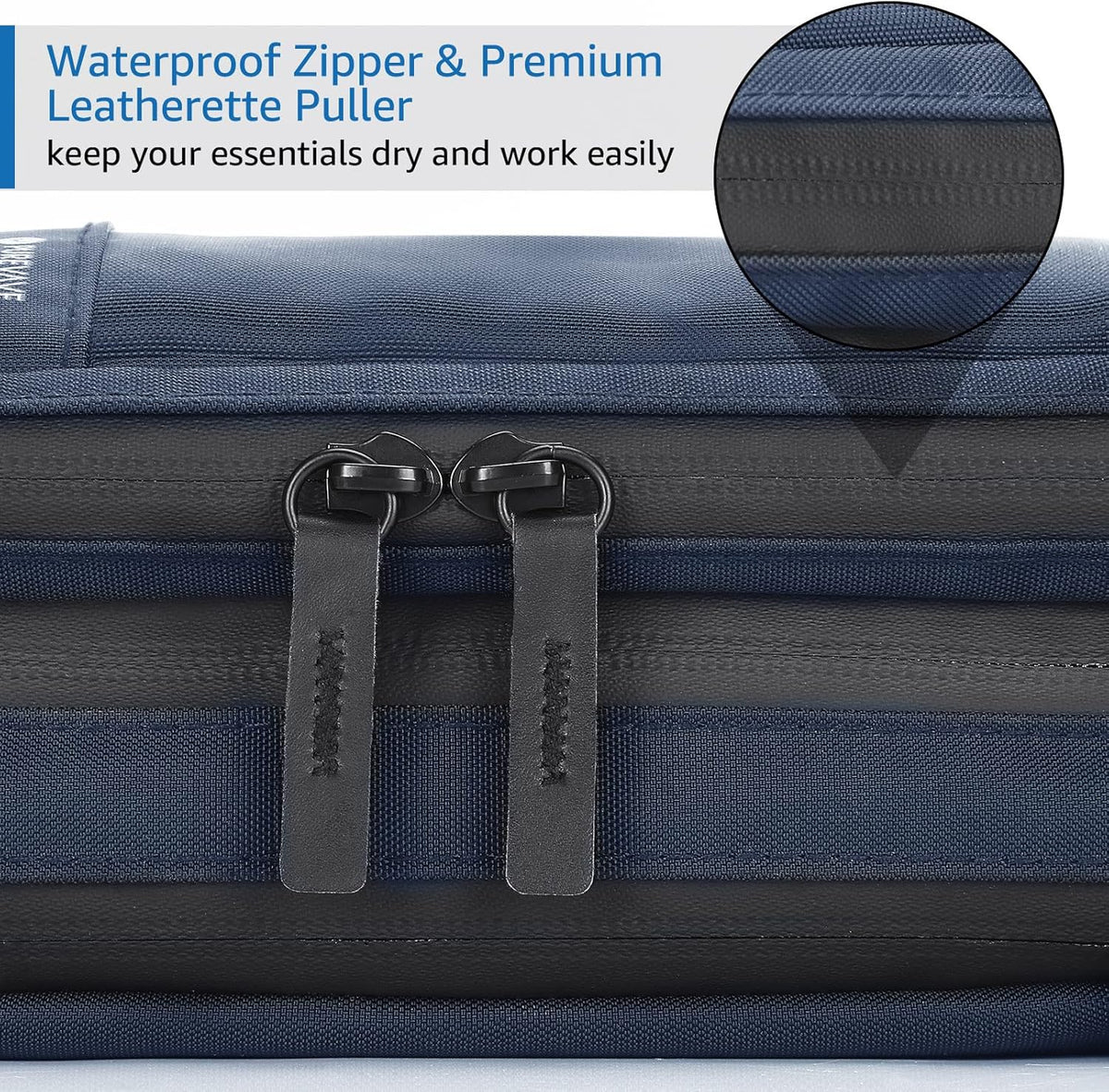 Purevave Compact Mens Toiletry Travel Bag Hanging, Mens Dopp Kit for Travel Waterproof, Wash Pouch Black