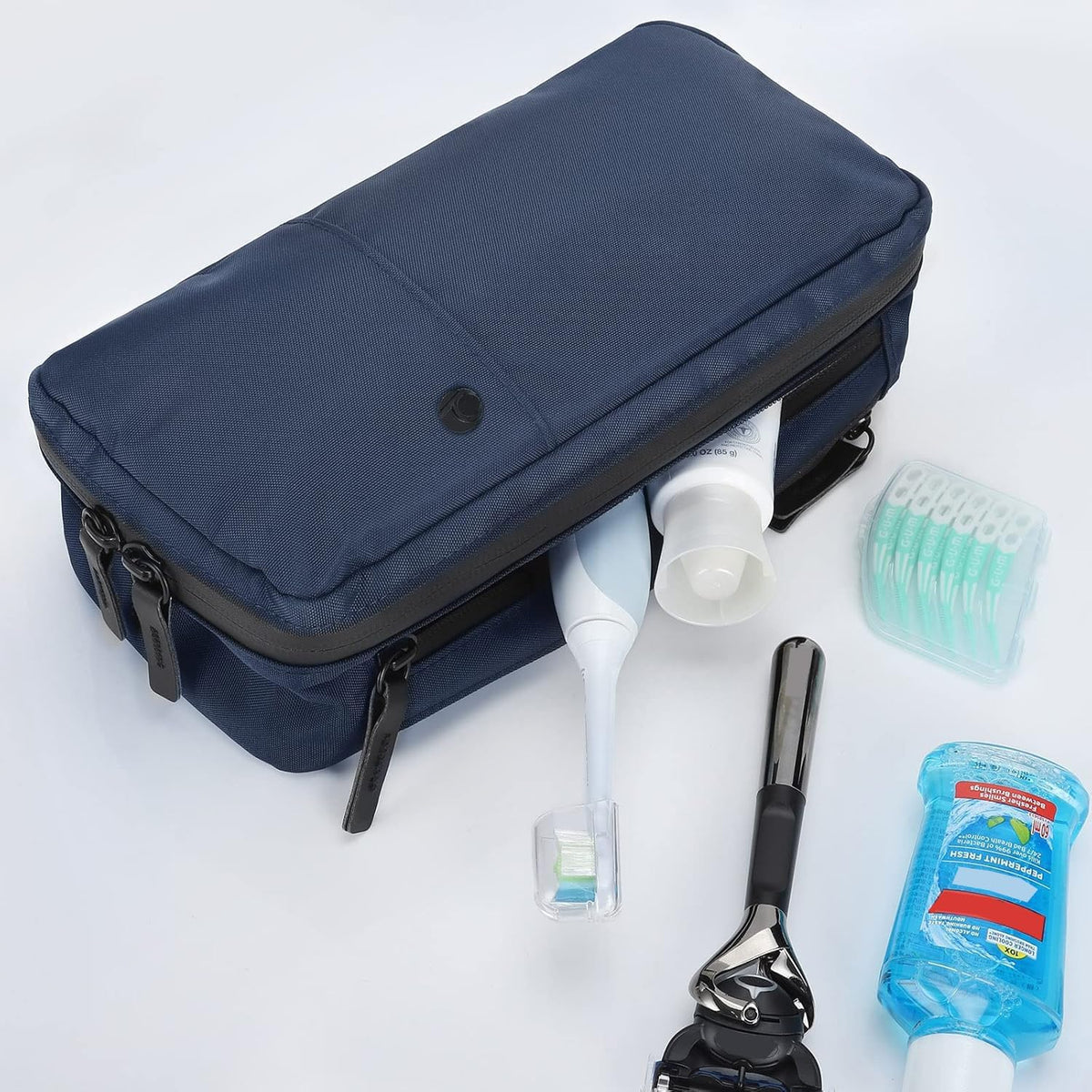 Purevave Compact Mens Toiletry Travel Bag Hanging, Mens Dopp Kit for Travel Waterproof, Wash Pouch Black