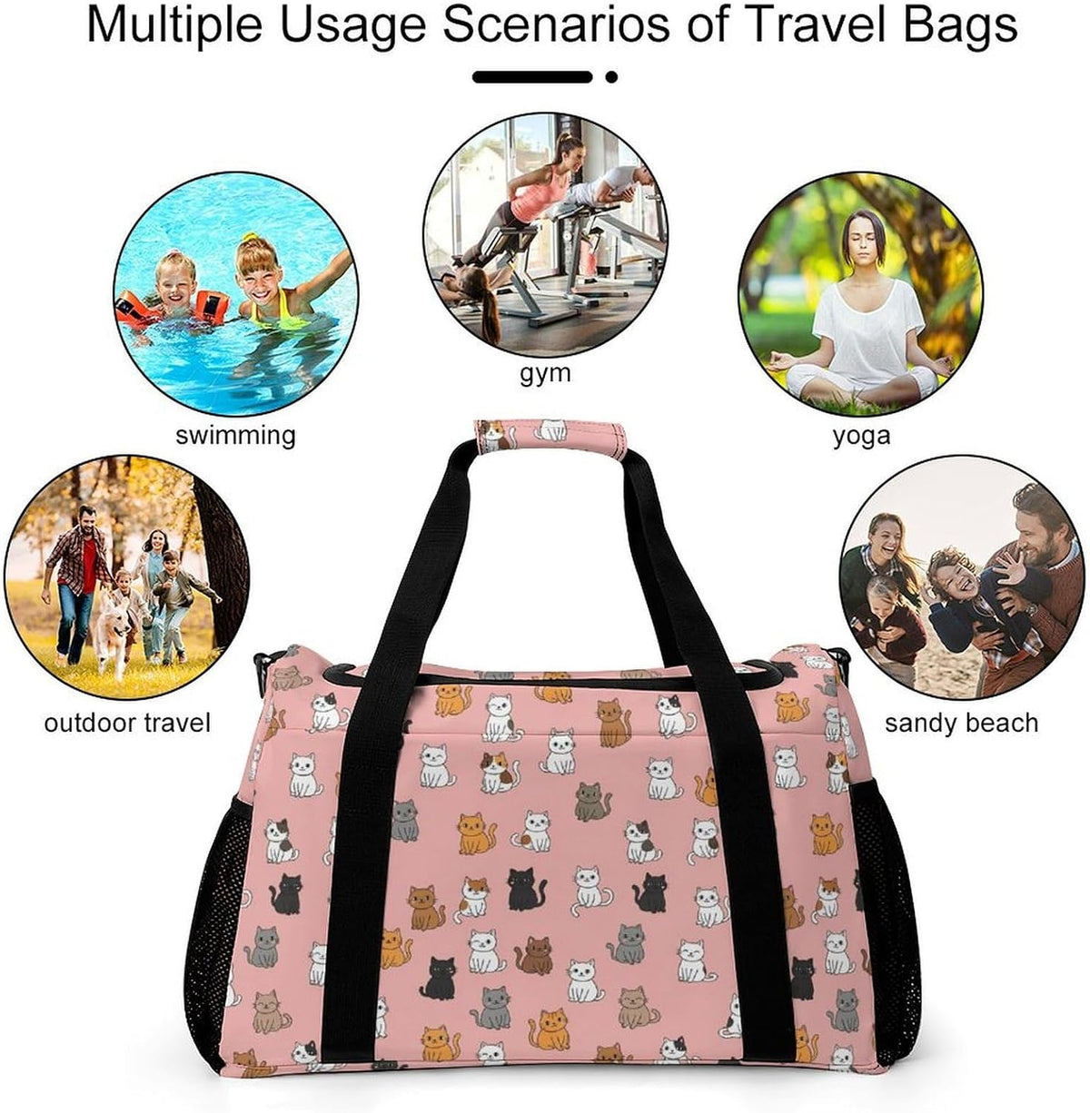 Duffel Bag for Weekend Travel and Gym Sports Overnight Spacious Design Adjustable Strap