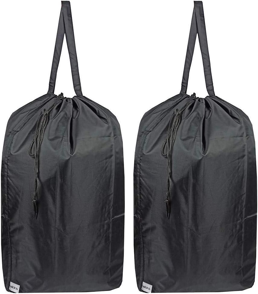 Washable Travel Laundry Bag with Handles and Drawstring, Heavy Duty Large Enough to Hold 3 Loads of Laundry, Fit a Laundry Basket or Clothes Hamper, 27.5x34.5 in,Grey