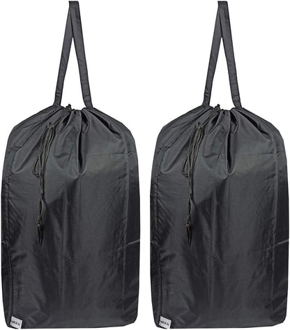 Washable Travel Laundry Bag with Handles and Drawstring, Heavy Duty Large Enough to Hold 3 Loads of Laundry, Fit a Laundry Basket or Clothes Hamper, 27.5x34.5 in,Grey