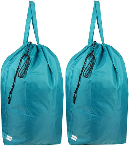 Washable Travel Laundry Bag with Handles and Drawstring, Heavy Duty Large Enough to Hold 3 Loads of Laundry, Fit a Laundry Basket or Clothes Hamper, 27.5x34.5 in,Grey