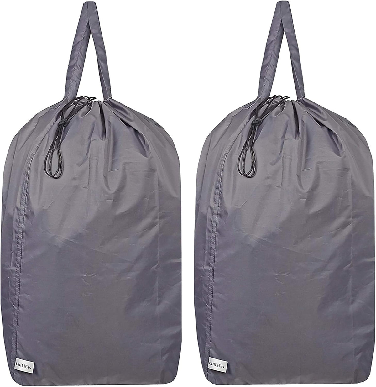 Washable Travel Laundry Bag with Handles and Drawstring, Heavy Duty Large Enough to Hold 3 Loads of Laundry, Fit a Laundry Basket or Clothes Hamper, 27.5x34.5 in,Grey