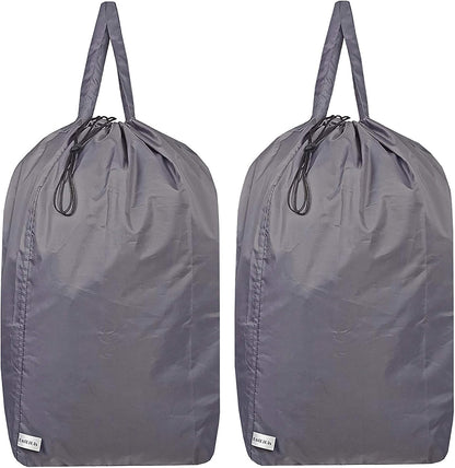 Washable Travel Laundry Bag with Handles and Drawstring, Heavy Duty Large Enough to Hold 3 Loads of Laundry, Fit a Laundry Basket or Clothes Hamper, 27.5x34.5 in,Grey