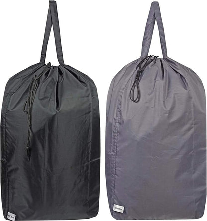 Washable Travel Laundry Bag with Handles and Drawstring, Heavy Duty Large Enough to Hold 3 Loads of Laundry, Fit a Laundry Basket or Clothes Hamper, 27.5x34.5 in,Grey