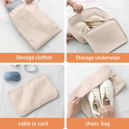 Packing Cubes for Travel- 8 Set Luggage Organizer Bags for Family, Mesh Breathable Travel Packing Cubes for Suitcases Durable Travel Essentials Bags Set (Beige, 8 Set)