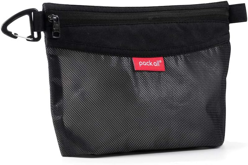Water-Resistant Material Zipper Pouch, Mesh Zipper Bags for Storage, Travel, Office (Black, Small)