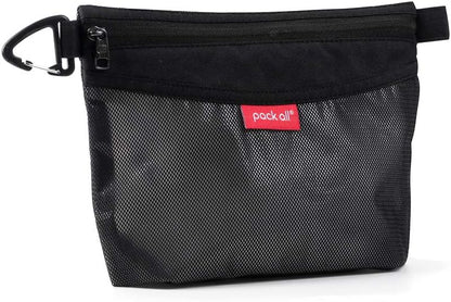 Water-Resistant Material Zipper Pouch, Mesh Zipper Bags for Storage, Travel, Office (Black, Small)