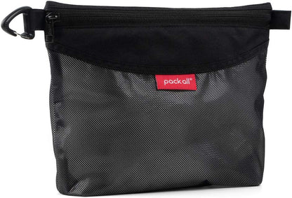 Water-Resistant Material Zipper Pouch, Mesh Zipper Bags for Storage, Travel, Office (Black, Small)
