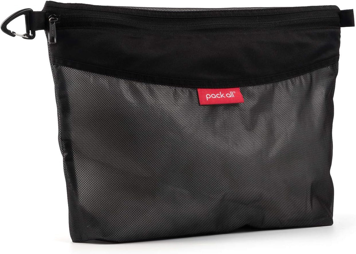 Water-Resistant Material Zipper Pouch, Mesh Zipper Bags for Storage, Travel, Office (Black, Small)