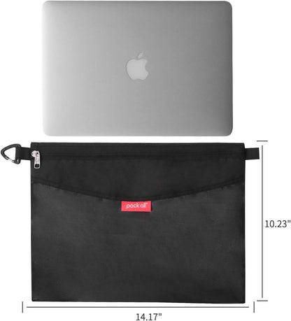 Water-Resistant Material Zipper Pouch, Mesh Zipper Bags for Storage, Travel, Office (Black, Small)