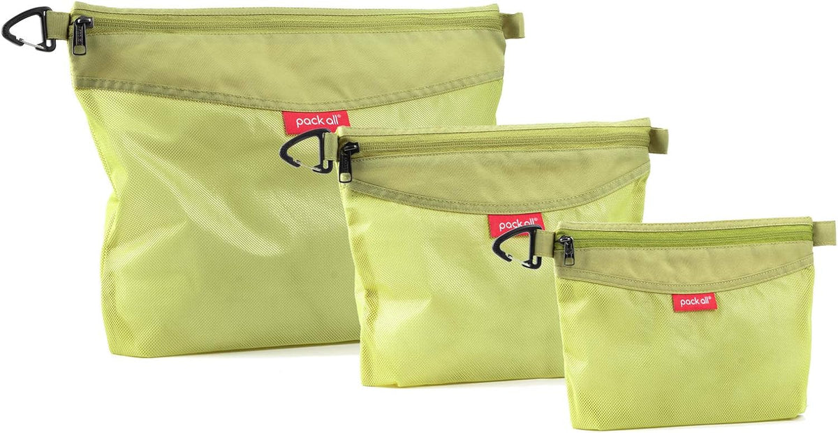 Water-Resistant Material Zipper Pouch, Mesh Zipper Bags for Storage, Travel, Office (Black, Small)
