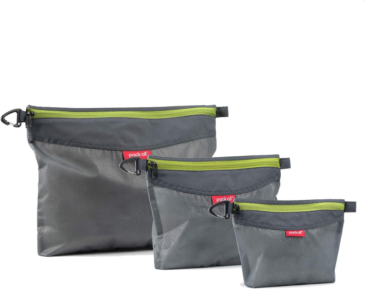 Water-Resistant Material Zipper Pouch, Mesh Zipper Bags for Storage, Travel, Office (Black, Small)