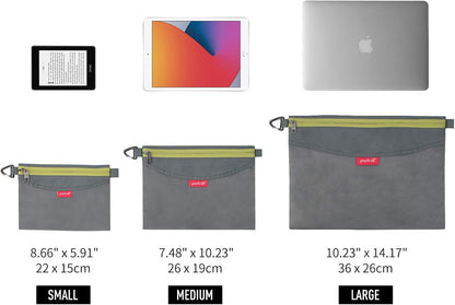 Water-Resistant Material Zipper Pouch, Mesh Zipper Bags for Storage, Travel, Office (Black, Small)