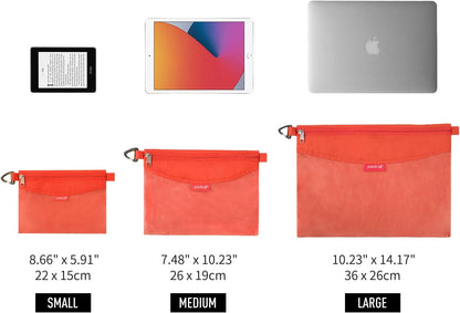 Water-Resistant Material Zipper Pouch, Mesh Zipper Bags for Storage, Travel, Office (Black, Small)