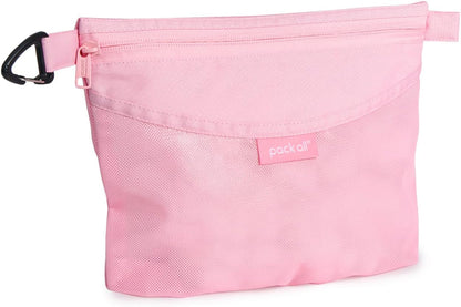 Water-Resistant Material Zipper Pouch, Mesh Zipper Bags for Storage, Travel, Office (Black, Small)