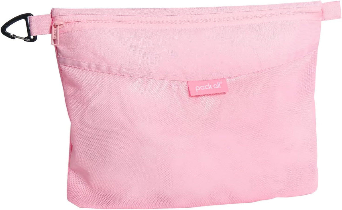Water-Resistant Material Zipper Pouch, Mesh Zipper Bags for Storage, Travel, Office (Black, Small)