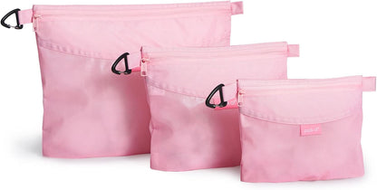Water-Resistant Material Zipper Pouch, Mesh Zipper Bags for Storage, Travel, Office (Black, Small)