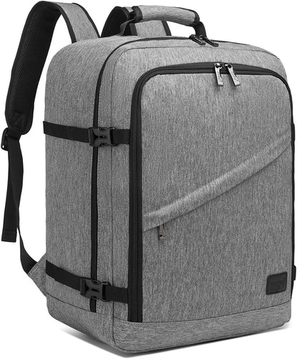 Carry on Backpack, Airline Approved Travel Backpack for Men and Women, Waterproof Lightweight Daypack for Flight (Grey, Medium)