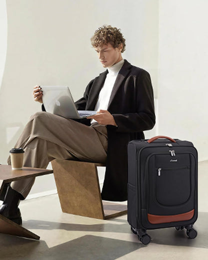 Carry On Luggage 22x14x9 Airline Approved, Softside Suitcase with Spinner Wheels for Men Women, 22 Inch Rolling Luggage with TSA Lock Multiple Compartments for Travel Business Trip