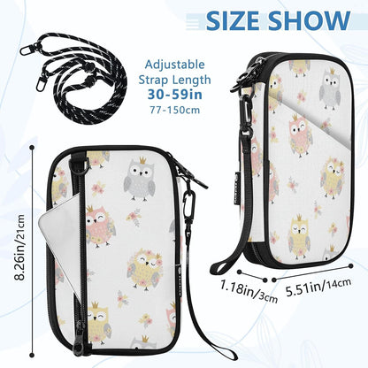 Cute Owls Flowers White Passport Holder for Travel Wallet | Water Resistant Family Travel Document Pouch Credit Cards Case for Women Men