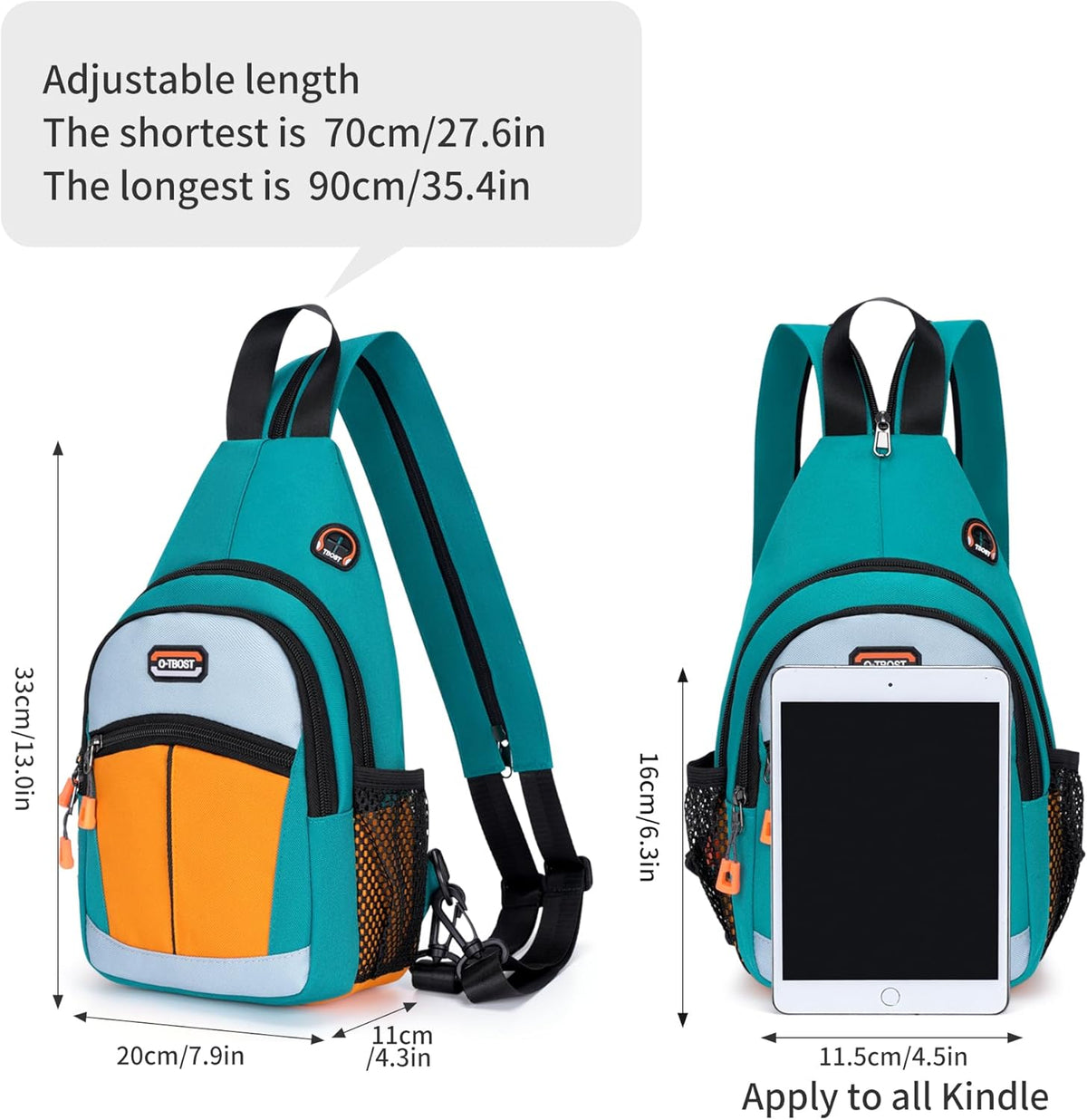 Small Sling Bags for Women Crossbody Backpack Multi-Pocket Adjustable Strap Daypack for Outdoors Hiking Traveling (green)