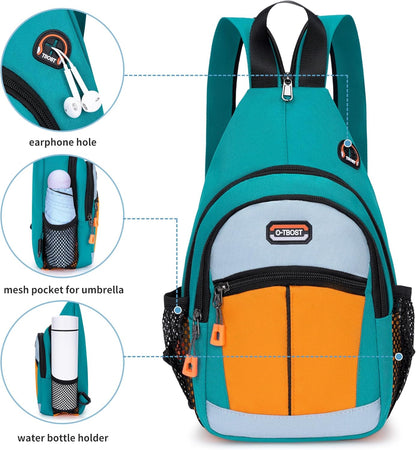 Small Sling Bags for Women Crossbody Backpack Multi-Pocket Adjustable Strap Daypack for Outdoors Hiking Traveling (green)