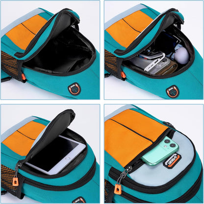 Small Sling Bags for Women Crossbody Backpack Multi-Pocket Adjustable Strap Daypack for Outdoors Hiking Traveling (green)