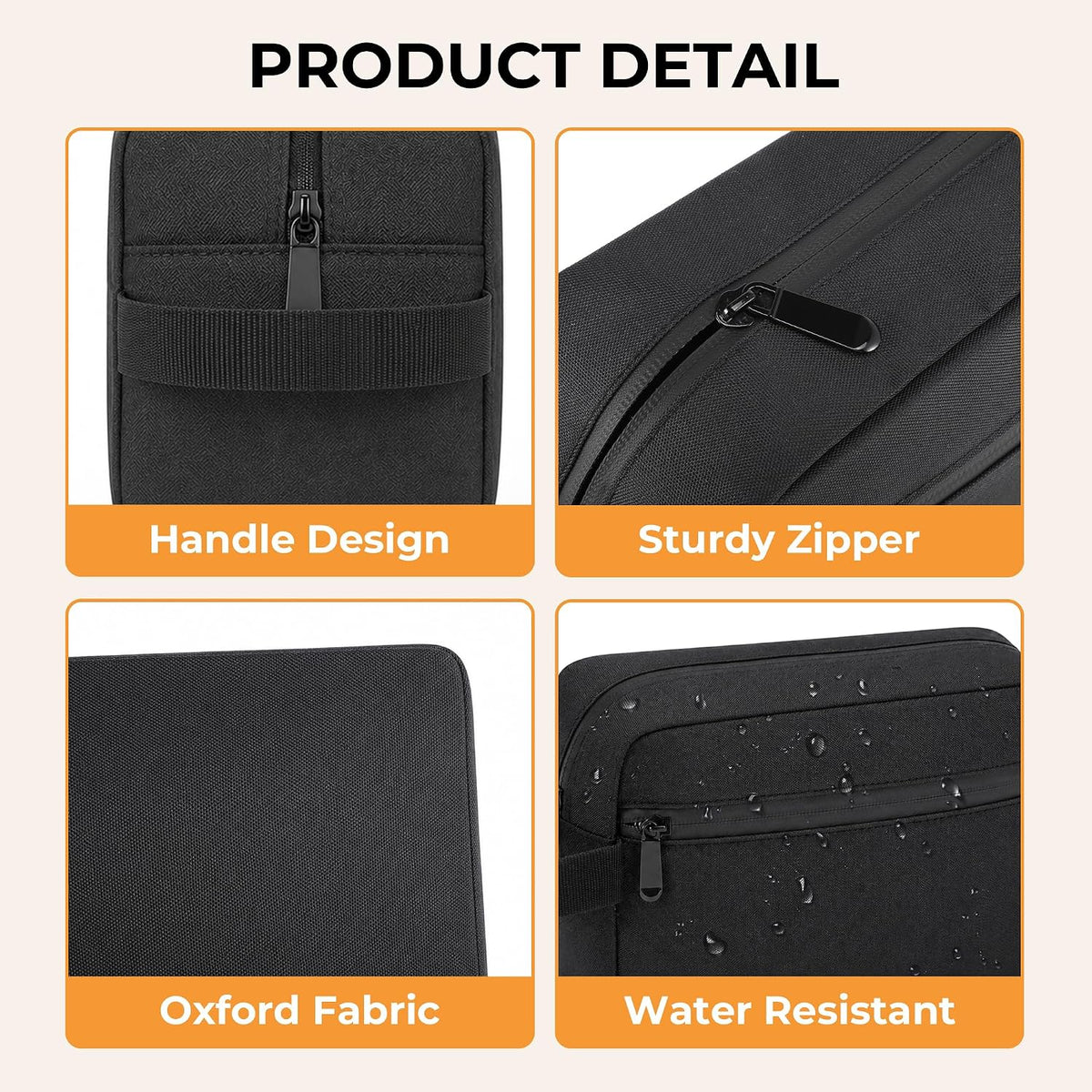 Travel Toiletry Bag for Men Women Hanging Makeup Bag Organizer Gray | Waterproof Toiletry Bag for Toiletries Accessories, Shaving Kit & Cosmetic Hanging Bag Organizer, for Travel, Bathroom, Gift