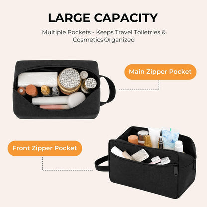 Travel Toiletry Bag for Men Women Hanging Makeup Bag Organizer Gray | Waterproof Toiletry Bag for Toiletries Accessories, Shaving Kit & Cosmetic Hanging Bag Organizer, for Travel, Bathroom, Gift