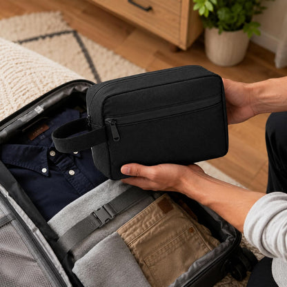 Travel Toiletry Bag for Men Women Hanging Makeup Bag Organizer Gray | Waterproof Toiletry Bag for Toiletries Accessories, Shaving Kit & Cosmetic Hanging Bag Organizer, for Travel, Bathroom, Gift