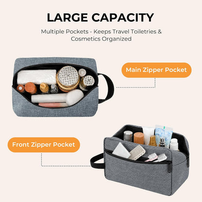 Travel Toiletry Bag for Men Women Hanging Makeup Bag Organizer Gray | Waterproof Toiletry Bag for Toiletries Accessories, Shaving Kit & Cosmetic Hanging Bag Organizer, for Travel, Bathroom, Gift
