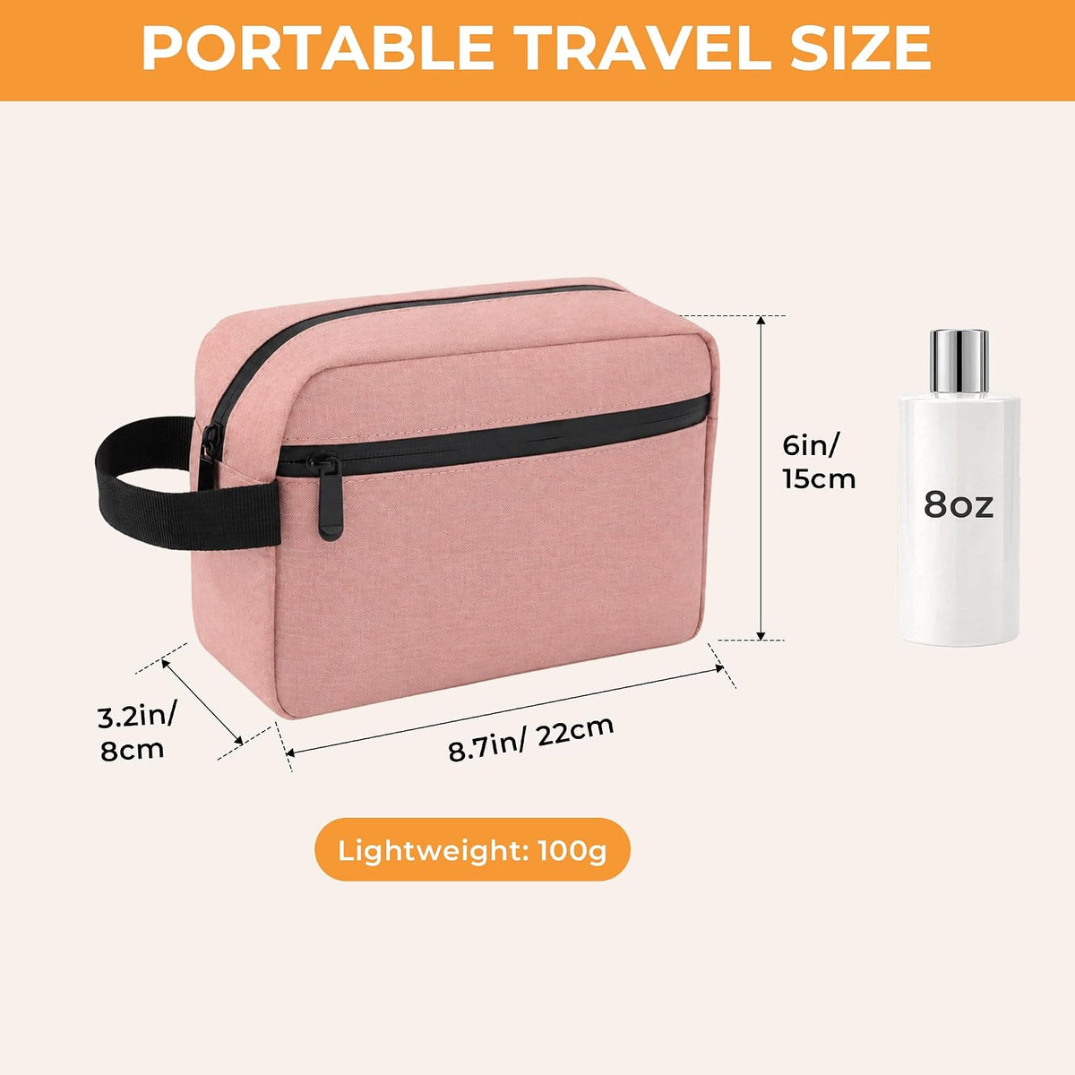 Travel Toiletry Bag for Men Women Hanging Makeup Bag Organizer Gray | Waterproof Toiletry Bag for Toiletries Accessories, Shaving Kit & Cosmetic Hanging Bag Organizer, for Travel, Bathroom, Gift