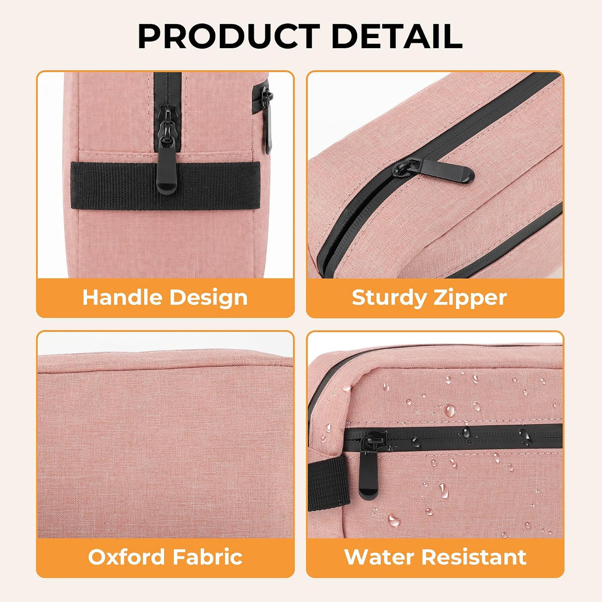 Travel Toiletry Bag for Men Women Hanging Makeup Bag Organizer Gray | Waterproof Toiletry Bag for Toiletries Accessories, Shaving Kit & Cosmetic Hanging Bag Organizer, for Travel, Bathroom, Gift