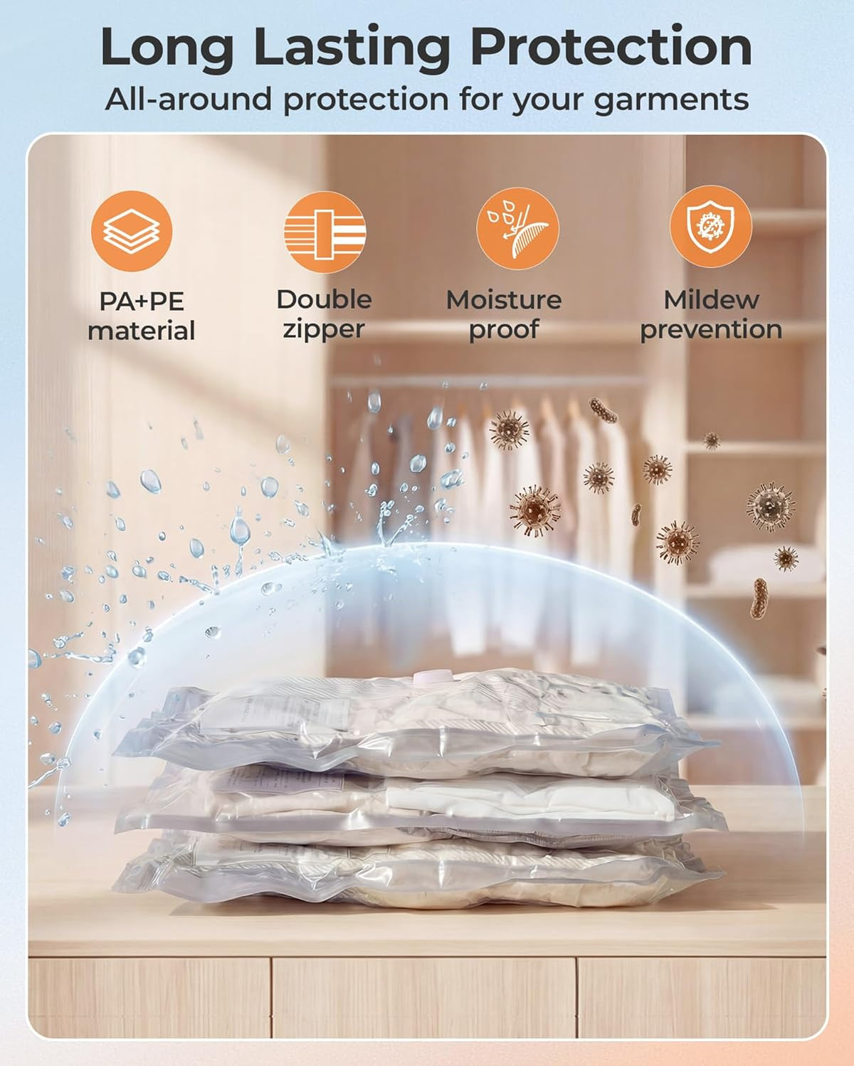 Vacuum Seal Storage Bags for Clothing Travel, 18 Pack Travel Essentials Bundle includes Laundry Bag & Waterproof Shoe Bag & TSA Approved Toiletry Bag, Hand Pump Included