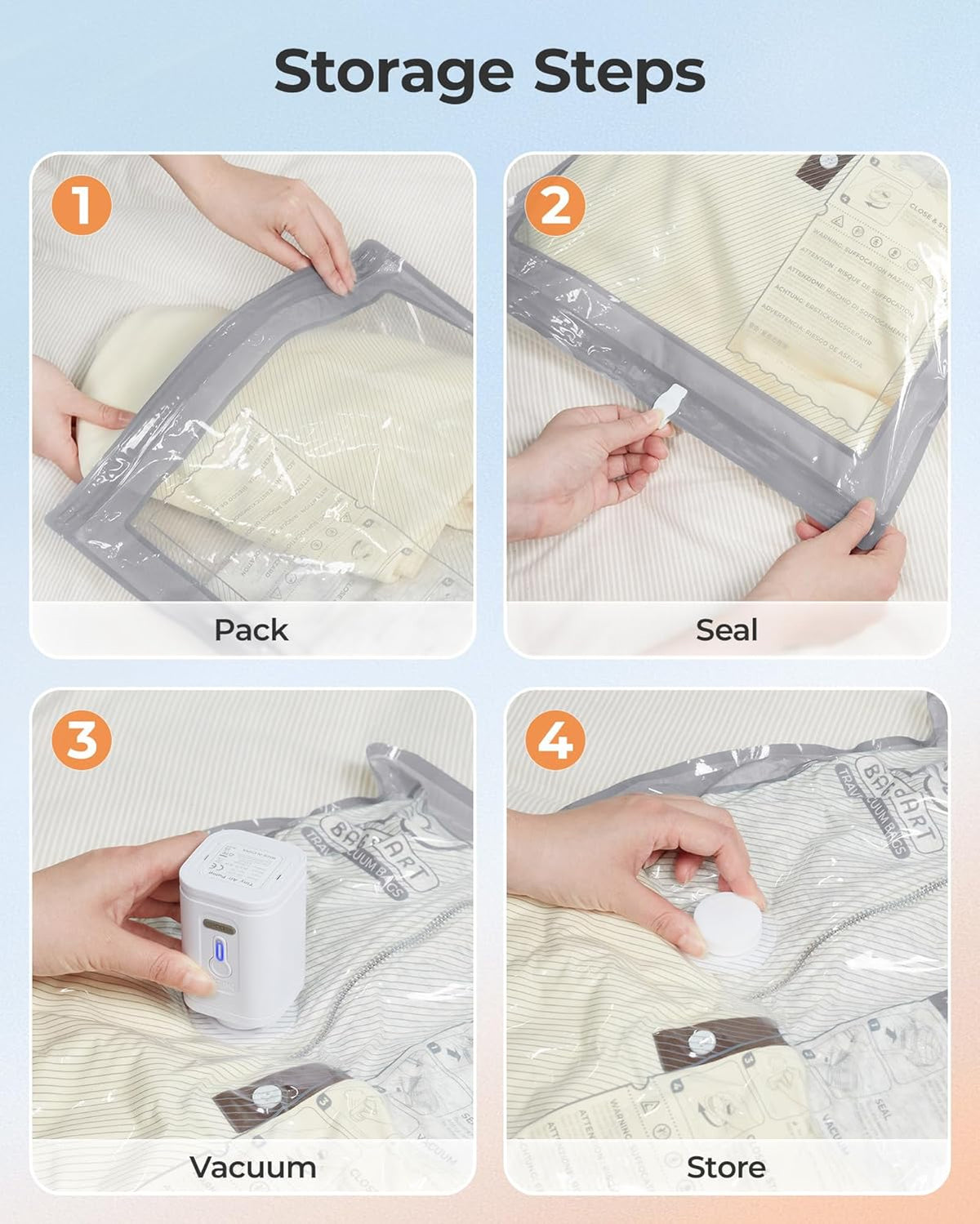Vacuum Seal Storage Bags for Clothing Travel, 18 Pack Travel Essentials Bundle includes Laundry Bag & Waterproof Shoe Bag & TSA Approved Toiletry Bag, Hand Pump Included