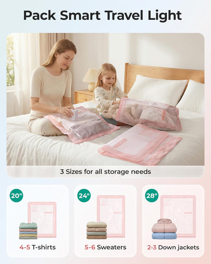 Vacuum Seal Storage Bags for Clothing Travel, 18 Pack Travel Essentials Bundle includes Laundry Bag & Waterproof Shoe Bag & TSA Approved Toiletry Bag, Hand Pump Included