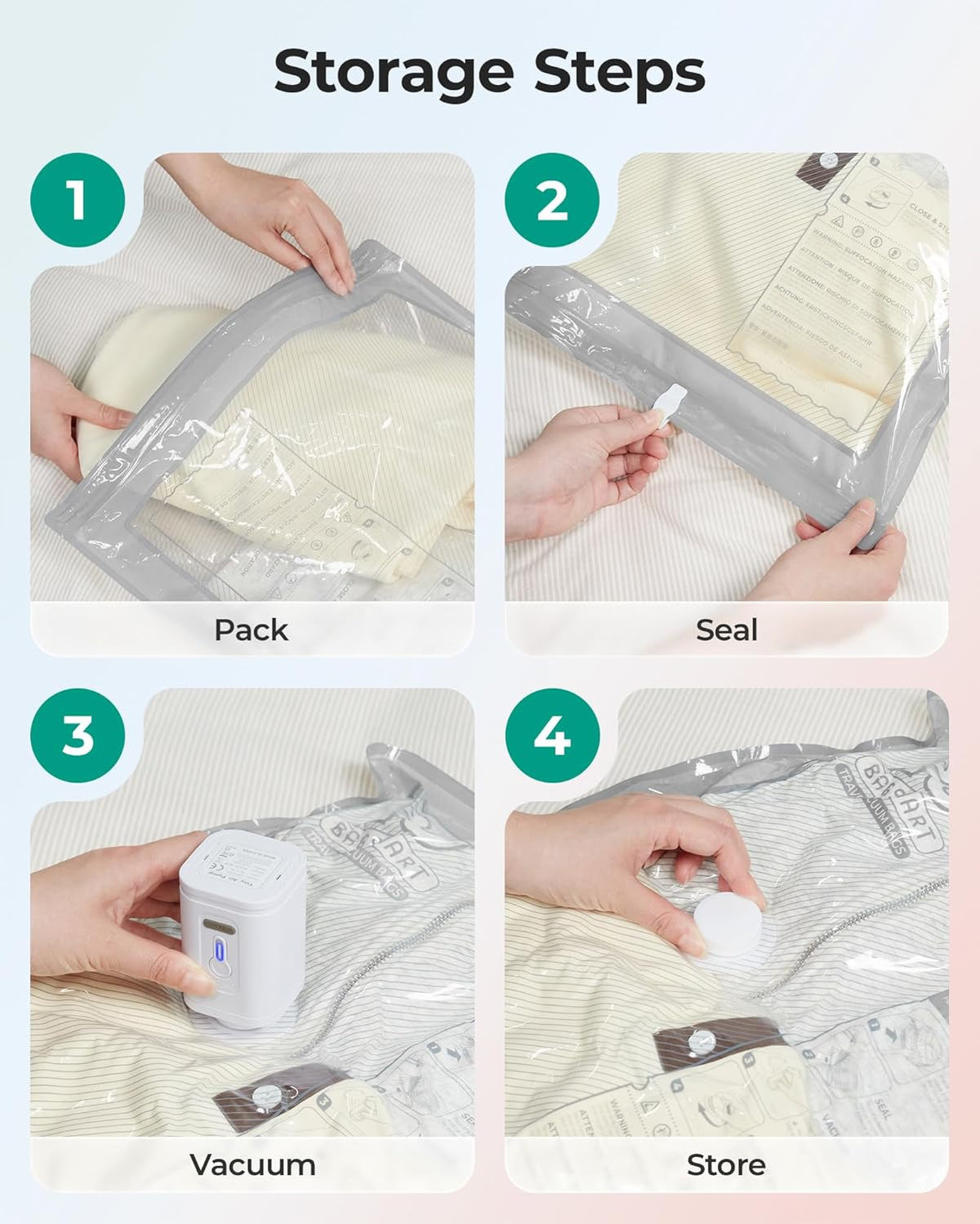 Vacuum Seal Storage Bags for Clothing Travel, 18 Pack Travel Essentials Bundle includes Laundry Bag & Waterproof Shoe Bag & TSA Approved Toiletry Bag, Hand Pump Included
