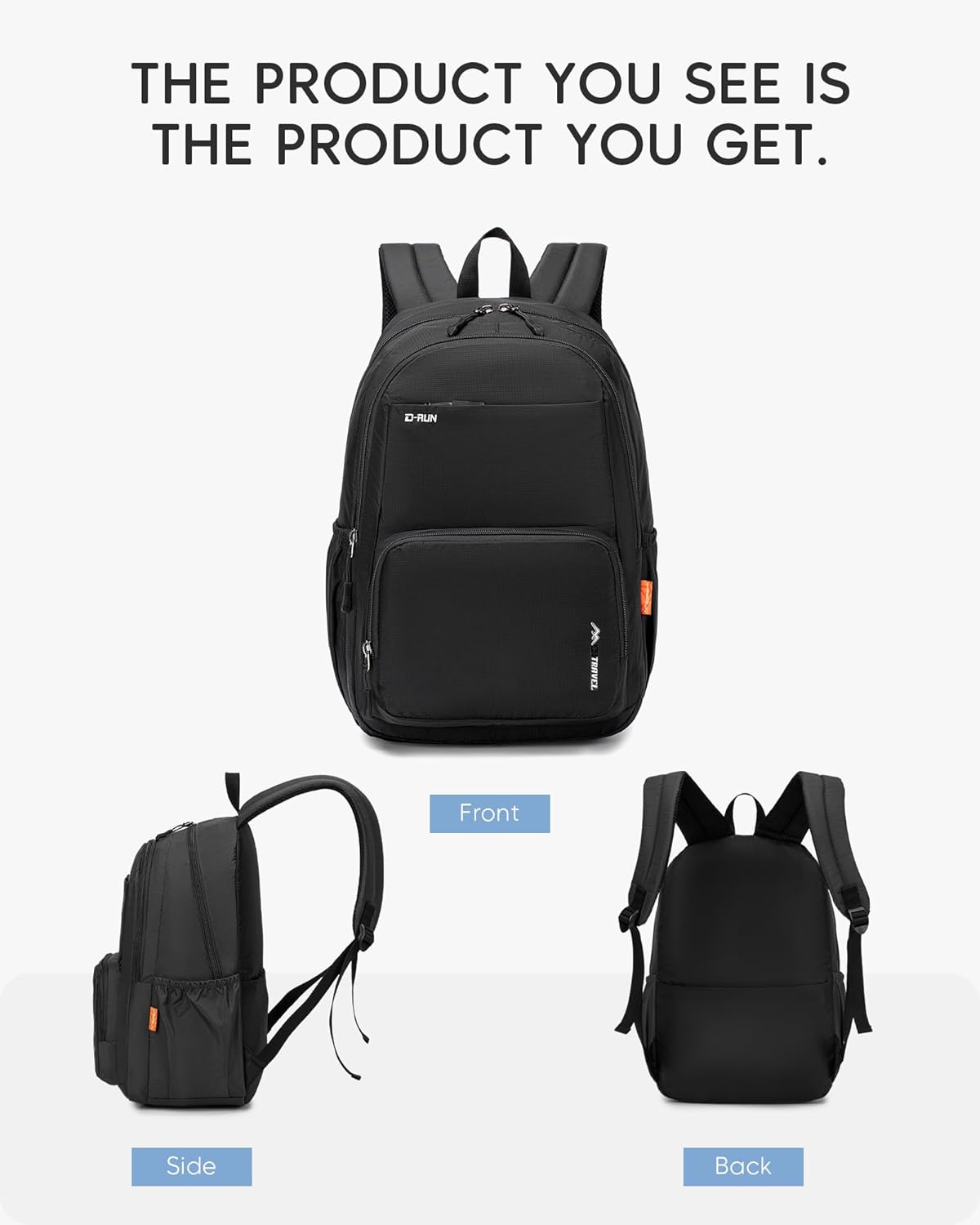 40x30x15 cm Personal Item Travel Bag,16x12x6 inch Small Carry On Backpack 20L, Flight Approved Underseat Travel Bag Cabin Size Lightweight Black