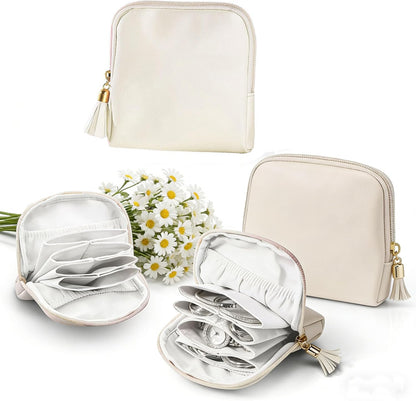 Small Jewelry Travel Case Jewelry Pouch Bags Pouch with Zipper Soft Mini Leather Organizer Storage Bag for Necklaces Bracelets Earrings for Women Girls