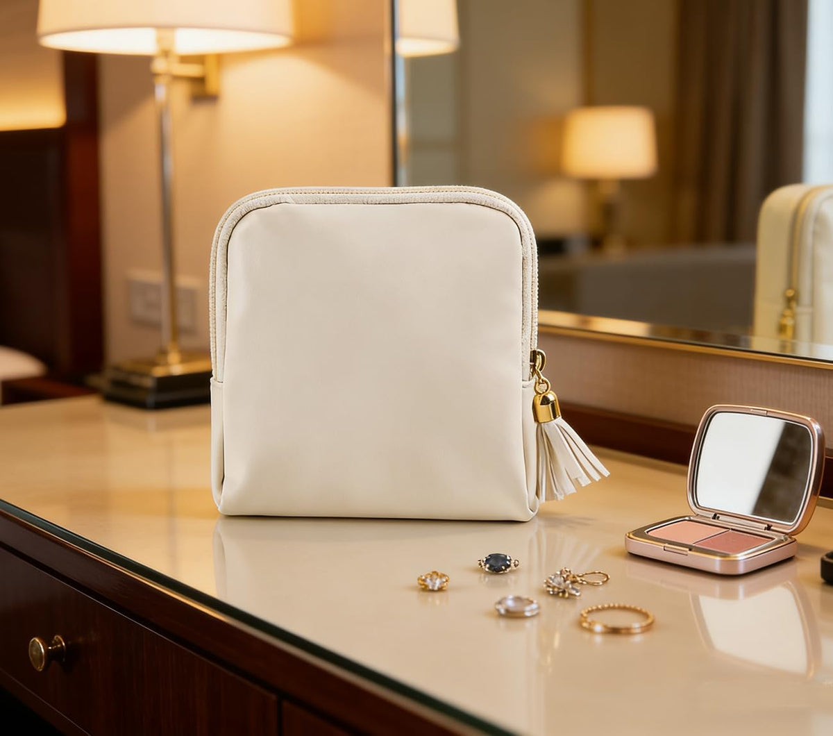 Small Jewelry Travel Case Jewelry Pouch Bags Pouch with Zipper Soft Mini Leather Organizer Storage Bag for Necklaces Bracelets Earrings for Women Girls