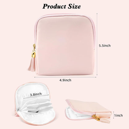 Small Jewelry Travel Case Jewelry Pouch Bags Pouch with Zipper Soft Mini Leather Organizer Storage Bag for Necklaces Bracelets Earrings for Women Girls