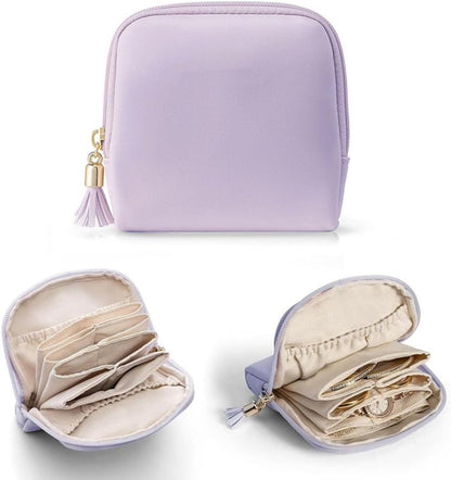 Small Jewelry Travel Case Jewelry Pouch Bags Pouch with Zipper Soft Mini Leather Organizer Storage Bag for Necklaces Bracelets Earrings for Women Girls