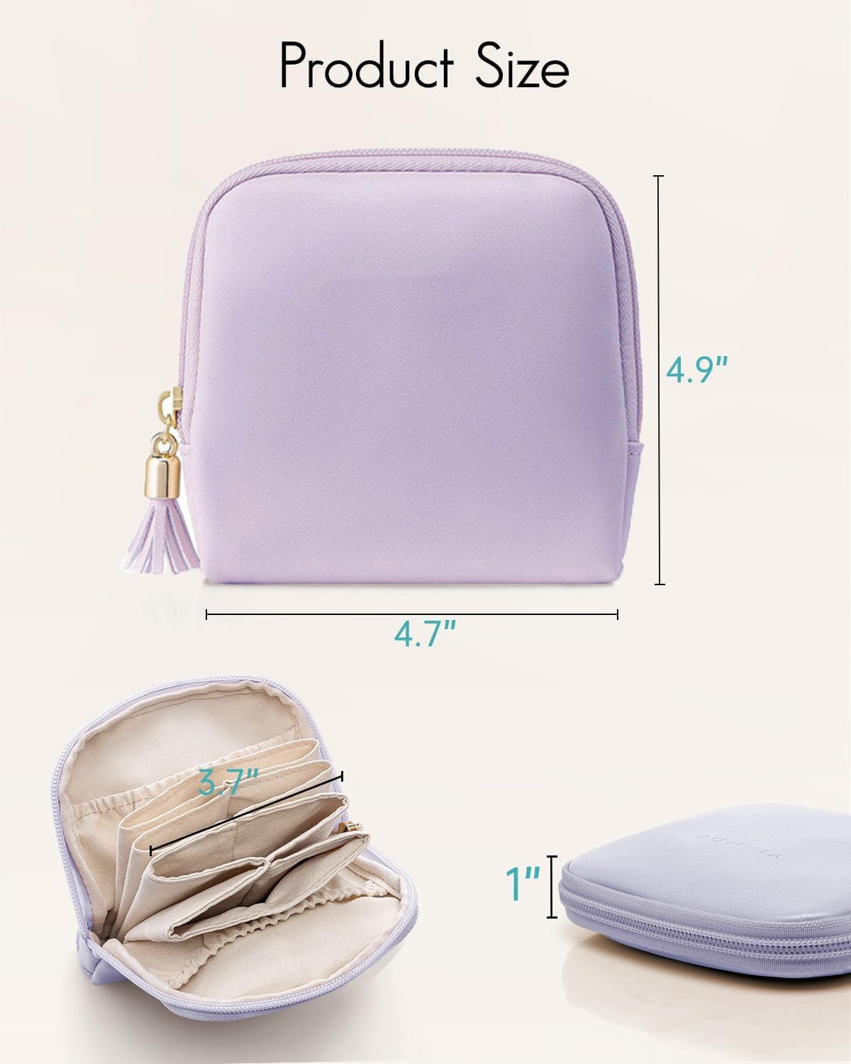 Small Jewelry Travel Case Jewelry Pouch Bags Pouch with Zipper Soft Mini Leather Organizer Storage Bag for Necklaces Bracelets Earrings for Women Girls