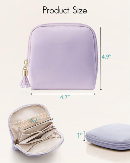 Small Jewelry Travel Case Jewelry Pouch Bags Pouch with Zipper Soft Mini Leather Organizer Storage Bag for Necklaces Bracelets Earrings for Women Girls