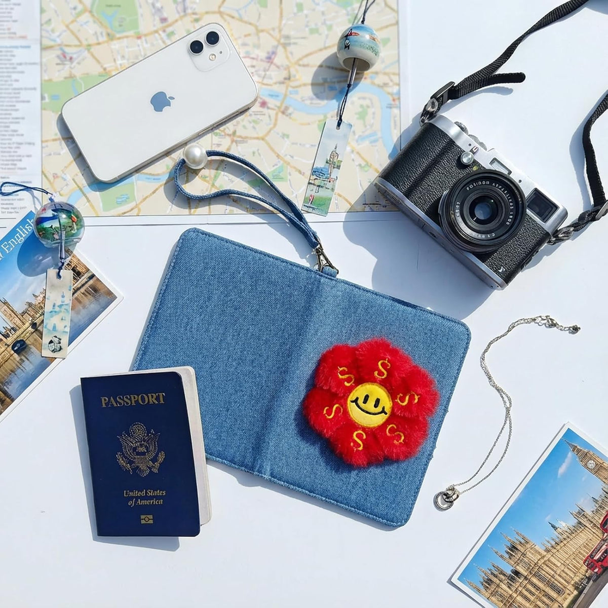 passport holder, passport cover, vaccine card holder, waterproof leather travel wallet with rfid blocking for men/women