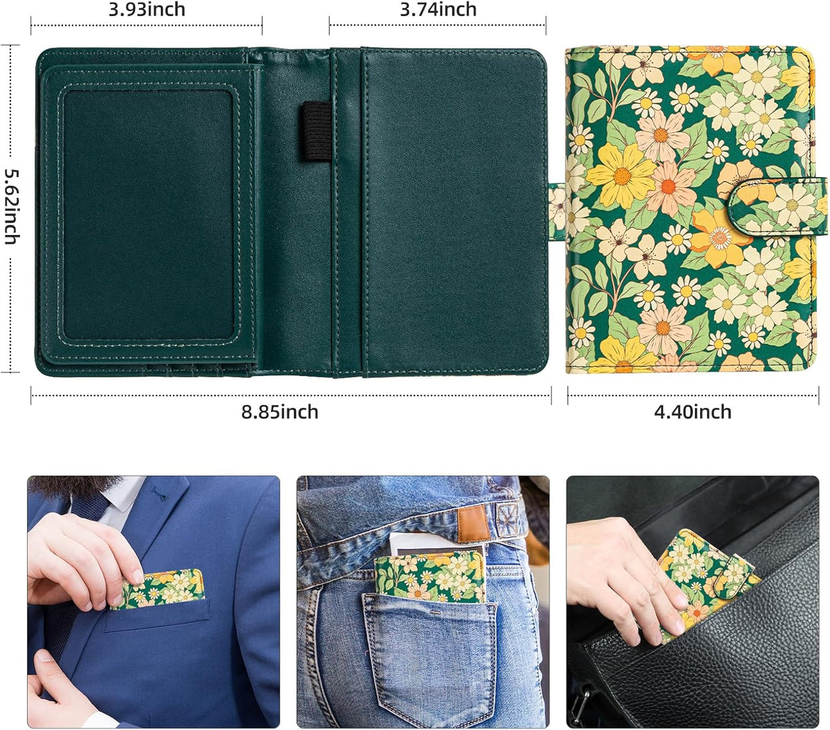 passport holder, passport cover, vaccine card holder, waterproof leather travel wallet with rfid blocking for men/women