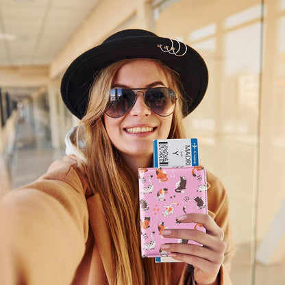 passport holder, passport cover, vaccine card holder, waterproof leather travel wallet with rfid blocking for men/women